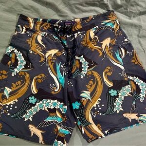 Patagonia Wavefarer Board Shorts 8” Inseam Blue Paradise Fish Men’s Size 31